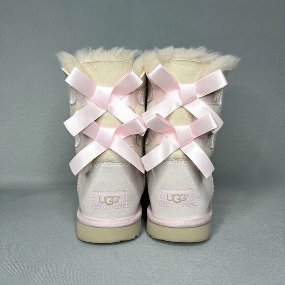 UGG Australia Other - Girls UGG Boots Bailey Bow Baby Pink Suede Wool Coquette Rare Collectors Sz 3